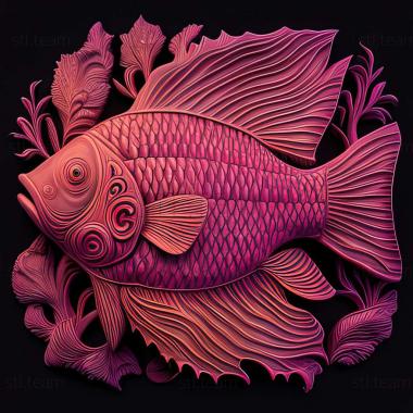 3D model Pink munchausia fish (STL)